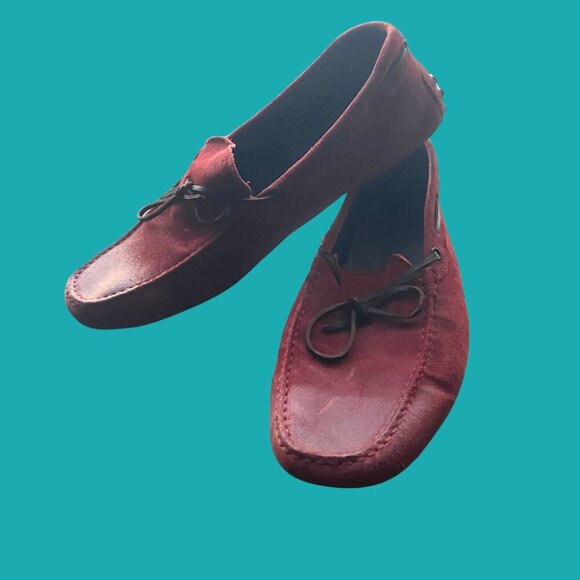 Tod’s Red Suede Gommino Driving Loafers – Size 13 (Made in Italy) - Picture 5 of 7